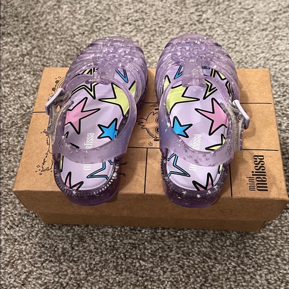 Mini Melissa Lilac Jelly Sandals with Star Accents - Picture 3 of 5